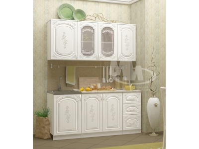 Кухонный гарнитур Лиза-2 (1,7) белый глянец