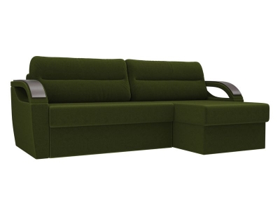 Угловой диван Форсайт (микровельвет зелёный)