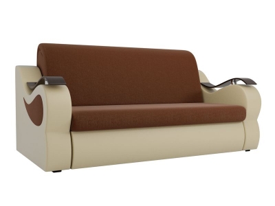 Прямой диван Меркурий (коричневый\бежевый) рогожка экокожа