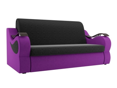 Прямой диван Меркурий (черный\фиолетовый) микровельвет