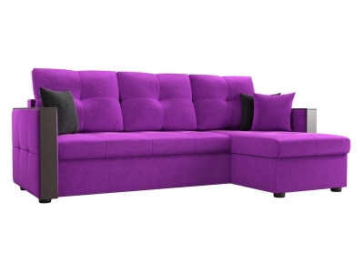 Угловой диван Валенсия (микровельвет фиолетовый)