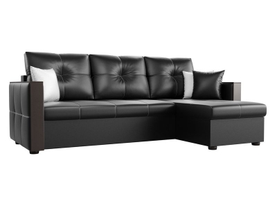 Угловой диван Валенсия (эко кожа черный)