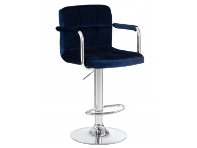 Барный стул LM-5011 KRUGER ARM синий велюр