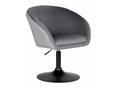 Кресло дизайнерское EDISON BLACK LM-8600 (серый велюр)