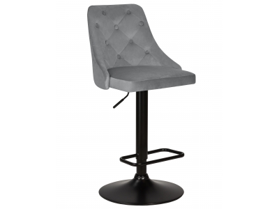 Барный стул LM-5021 BLACK BASE серый велюр