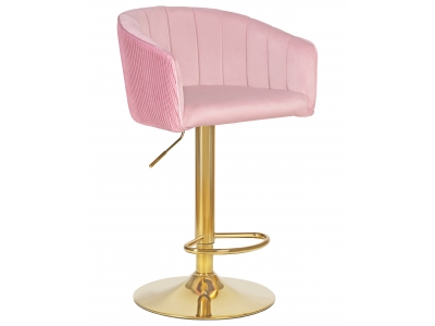 Барный стул LM-5025 DARSY GOLD розовый велюр