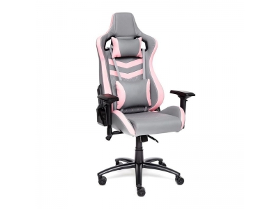 Кресло iPinky кож/зам, серый/розовый