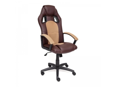 Кресло DRIVER кож/зам/ткань, коричневый/бронзовый