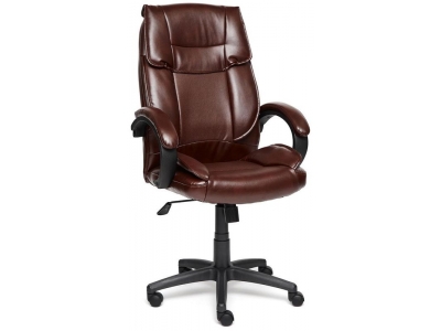 Кресло OREON кож/зам, коричневый/коричневый перф.