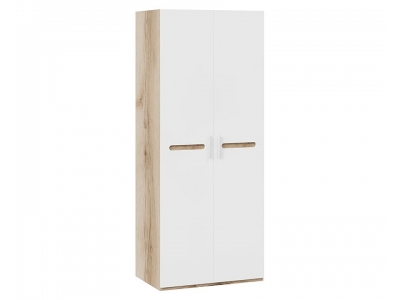 Шкаф для одежды Фьюжн с 2-мя дверями (Дуб Делано, Белый глянец)