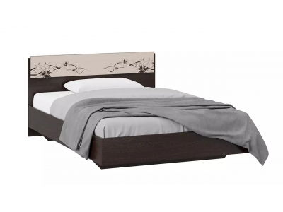 Кровать 1400 Мишель (Венге Цаво, Дуб Белфорт с рисунком)