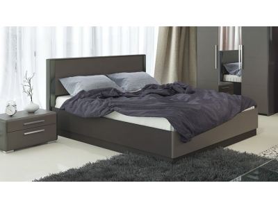 Кровать Наоми 1600 с подъемным механизмом с заглушиной (Фон серый, Джут)