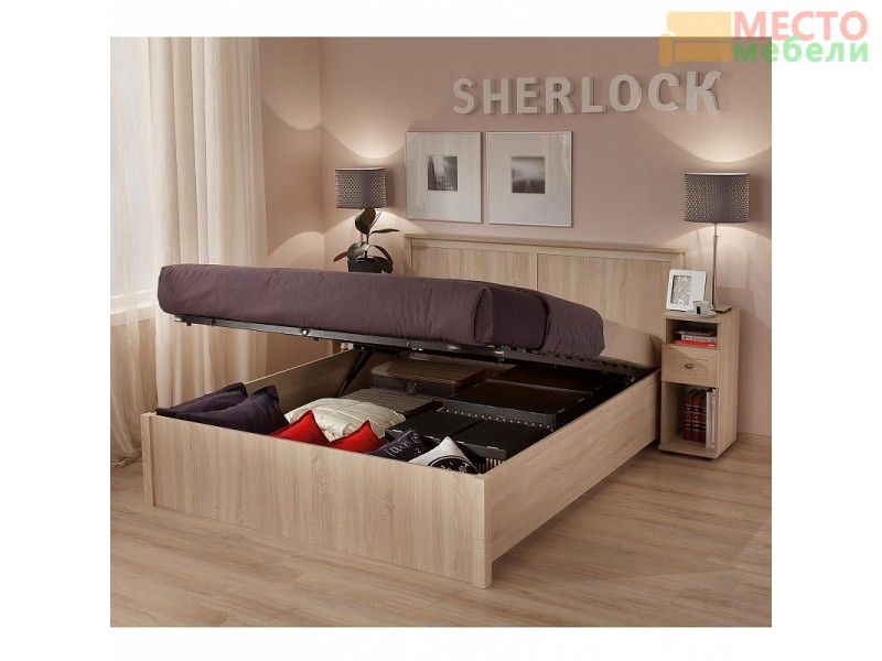 Кровать 1400 с подъемным механизмом 43.2 Sherlock (дуб сонома)