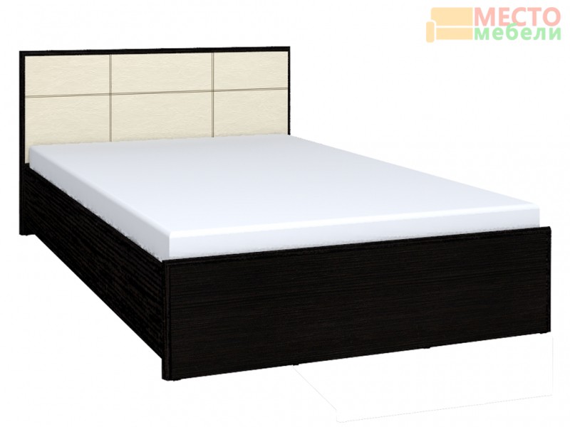 Кровать 1600 люкс Амели 201 с основанием металл (венге)