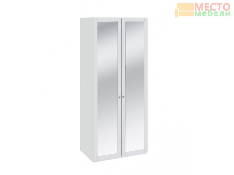 Шкаф для одежды Ривьера с 2-мя зеркальными дверями Белый  582