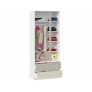 Шкаф для одежды Сканди комбинированный (Дуб Гарден, Белая, Глиняный серый/Зеленый/Лиловый)