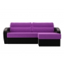 Угловой диван Форсайт (микровельвет фиолетовый черный)