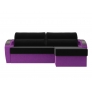 Угловой диван Форсайт (микровельвет черный фиолетовый) 