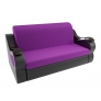 Прямой диван Меркурий (фиолетовый/черный) микровельвет экокожа