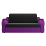 Прямой диван Меркурий (черный\фиолетовый) микровельвет - Изображение 1