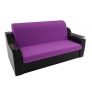 Прямой диван Сенатор (фиолетовый/черный) микровельвет экокожа - Изображение 1