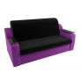 Прямой диван Сенатор (черный\фиолетовый) микровельвет - Изображение 1