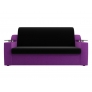 Прямой диван Сенатор (черный\фиолетовый) микровельвет - Изображение 2