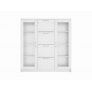 Тумба Сириус 2 двери со стеклом и 4 ящика 117*123, белый - Изображение 1