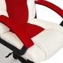 Кресло DRIVER кож/зам/ткань, белый/красный - Изображение 3