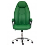 Кресло BOSS (хром) кож/зам, зеленый перфорированный
