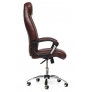 Кресло BOSS (хром) кож/зам, коричневый перфорированный, 2TONE - Изображение 2