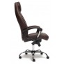 Кресло BOSS люкс (хром) кож/зам, коричневый перфорированный - Изображение 2