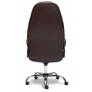 Кресло BOSS люкс (хром) кож/зам, коричневый перфорированный