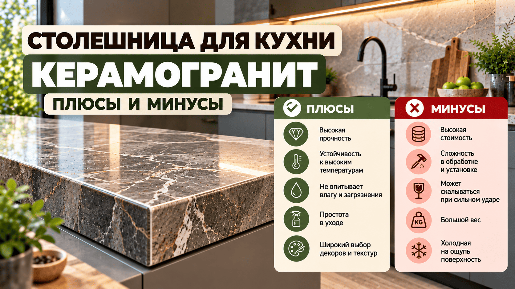 Керамогранитная столешница Керамогранитная столешница