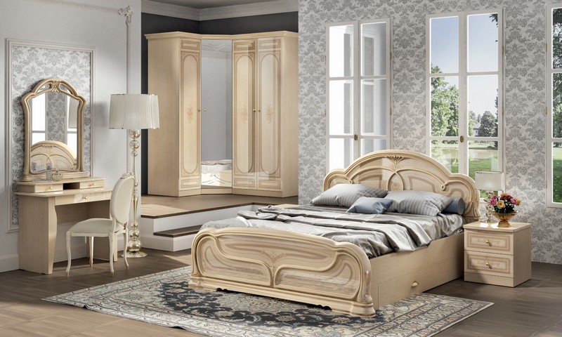 кровать для спальни в классическом стиле
