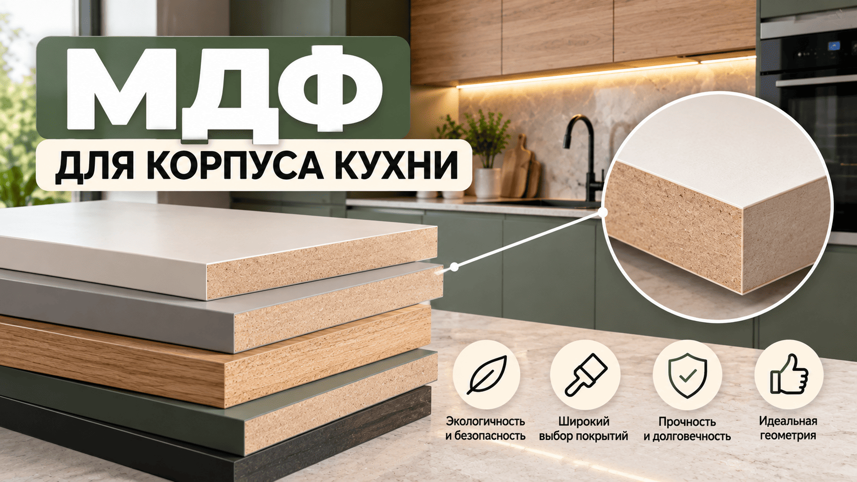 МДФ для стильной кухни МДФ для стильной кухни