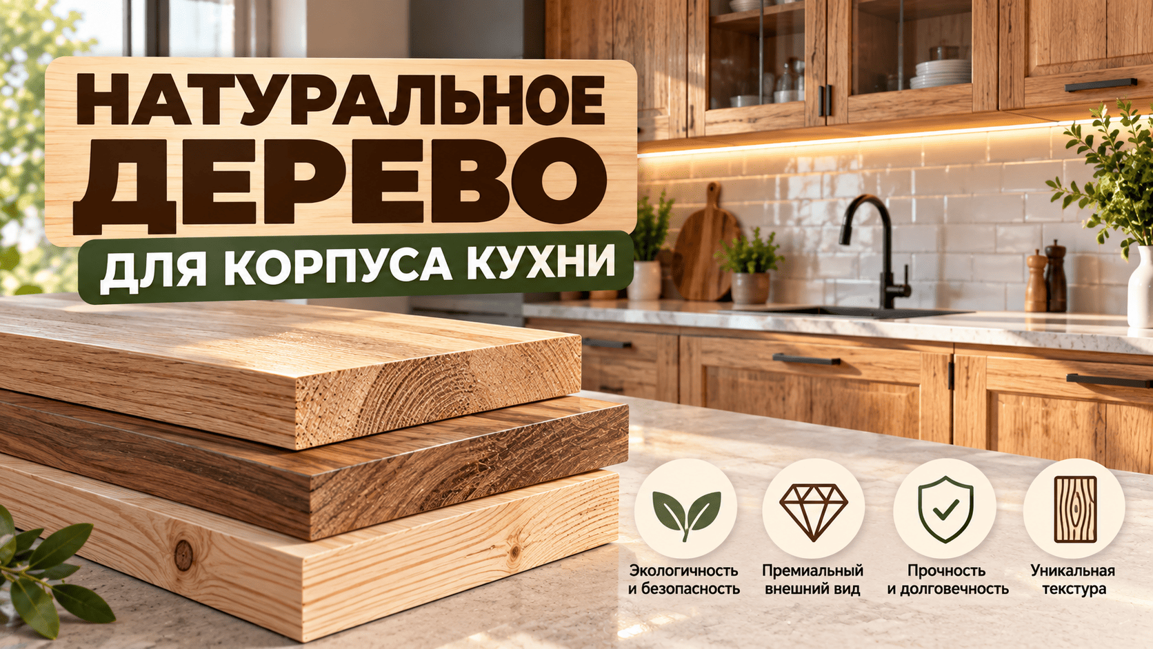 Натуральное дерево для кухни Натуральное дерево для кухни