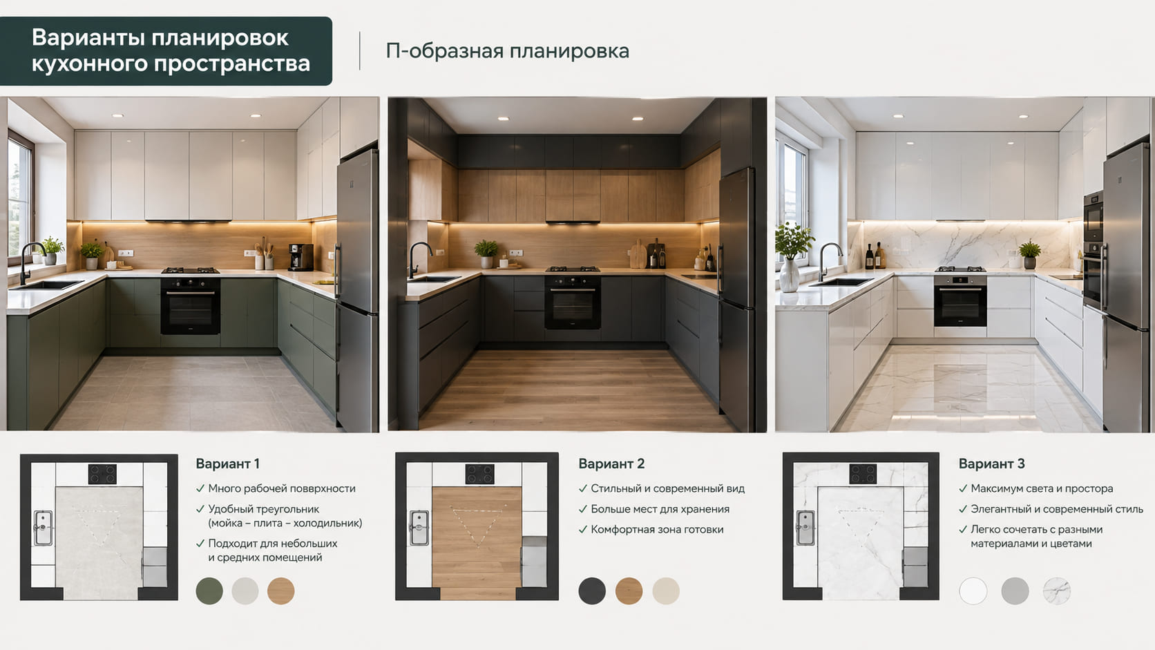 П-образная планировка кухни П-образная планировка кухни