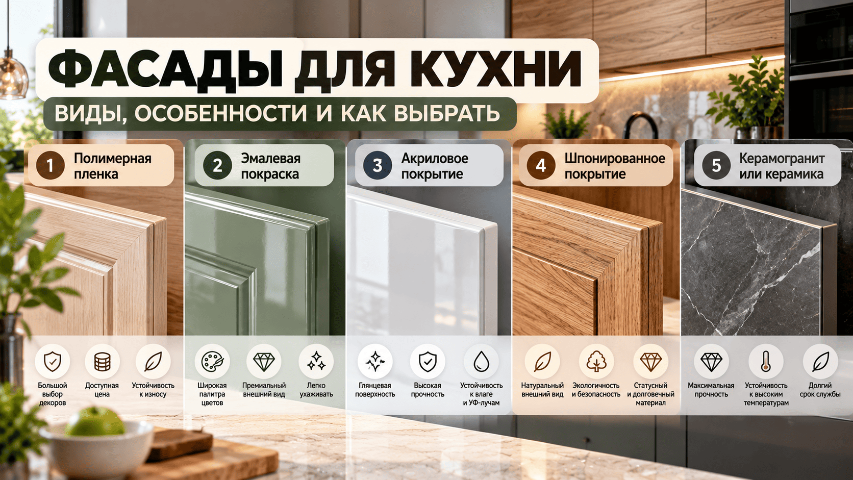 Сравнение фасадов для кухни Сравнение фасадов для кухни